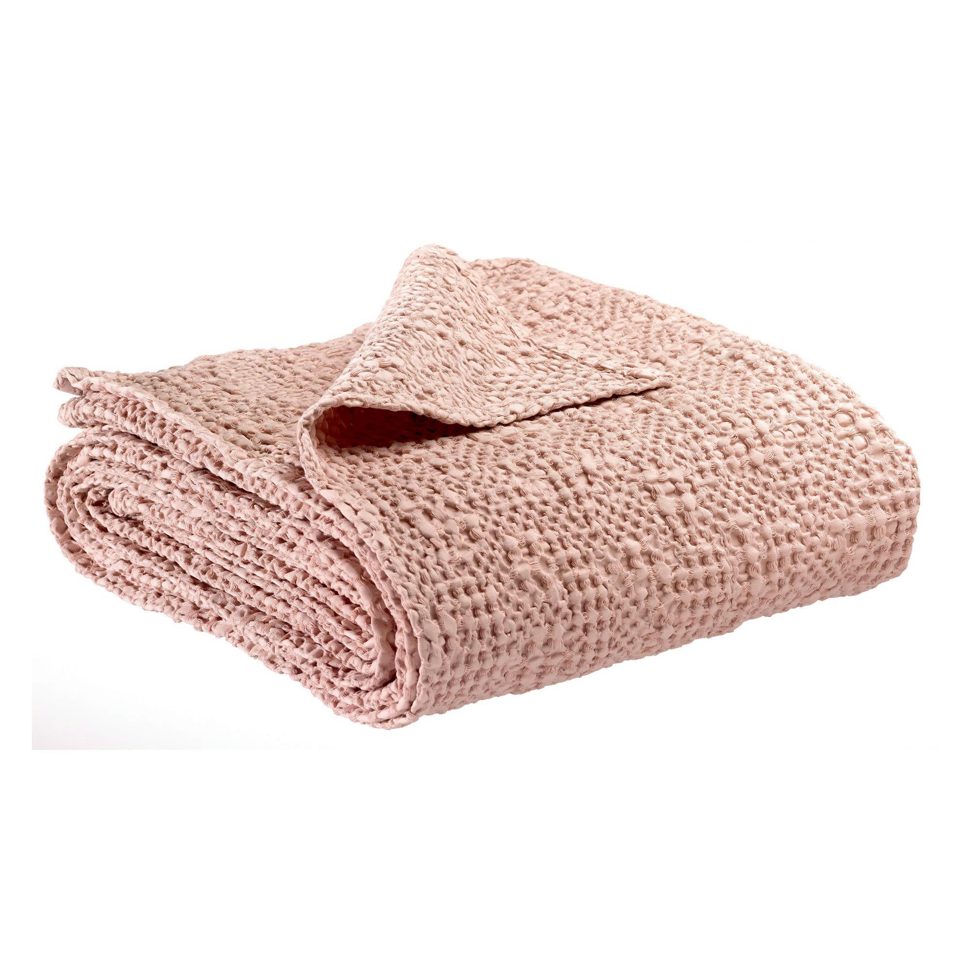 TANA - Jeté stonewashed  en coton aubepine 240 x 260