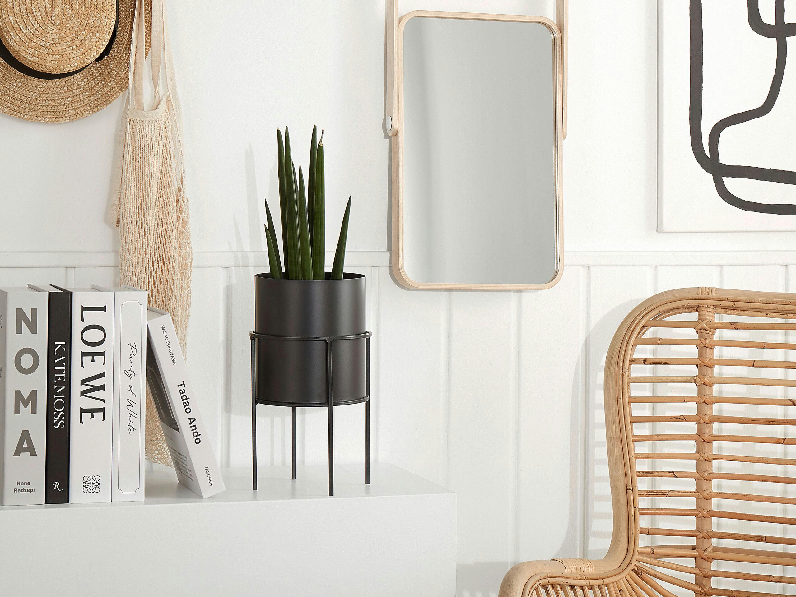 MILEA - Cache-pot d'extérieur en métal noir H28