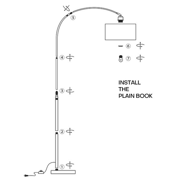 Adjustable 71" Arching Floor Lamp Drum Shade Arc Lamp with Marble Base - 71in Total Height