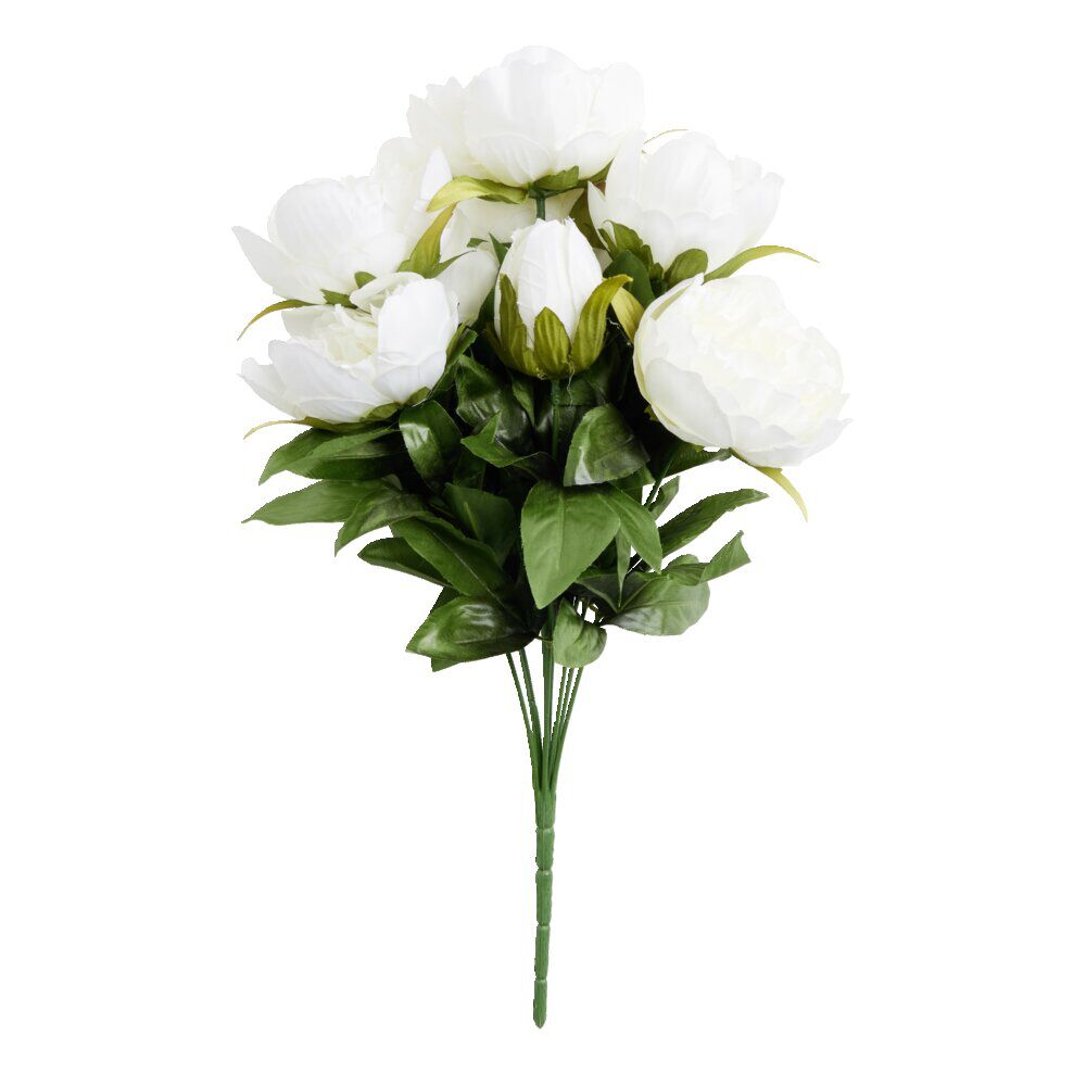 Bouquet fleurs artificielles pivoines 10 têtes H42cm - 3 modèles