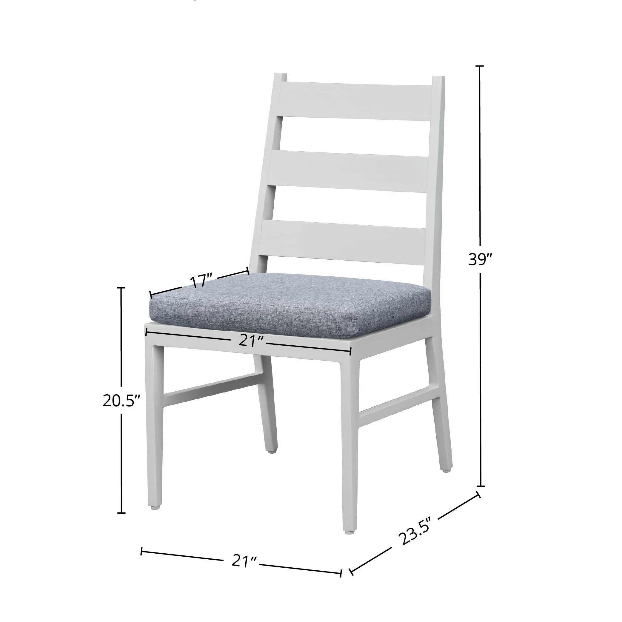 Nash Outdoor Aluminum Ladder Back Dining Chair, Buff (Set of 2)