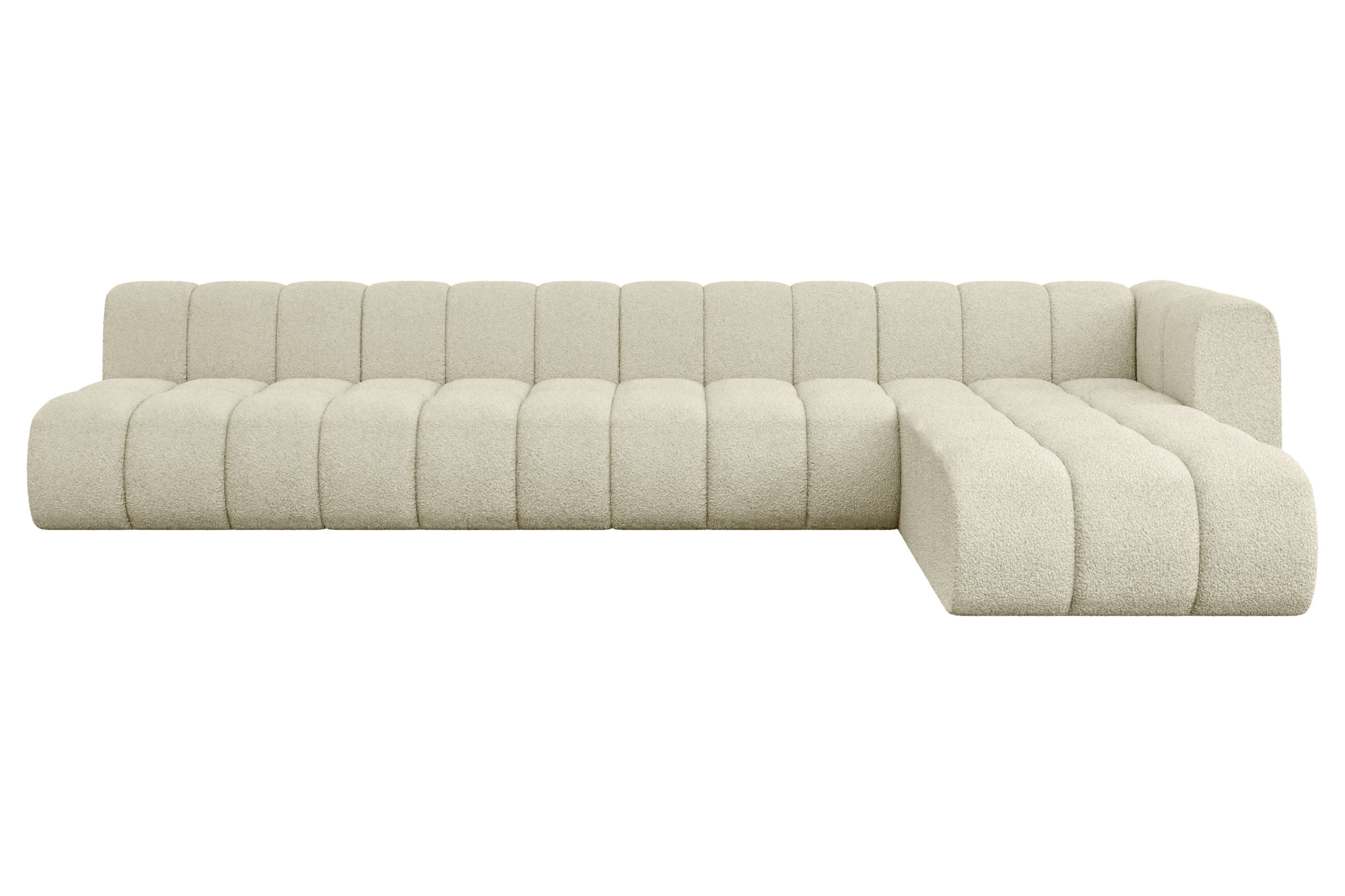 Narożnik prawostronny modułowy Darnel-L3 - 387x177x70 cm Beżowy