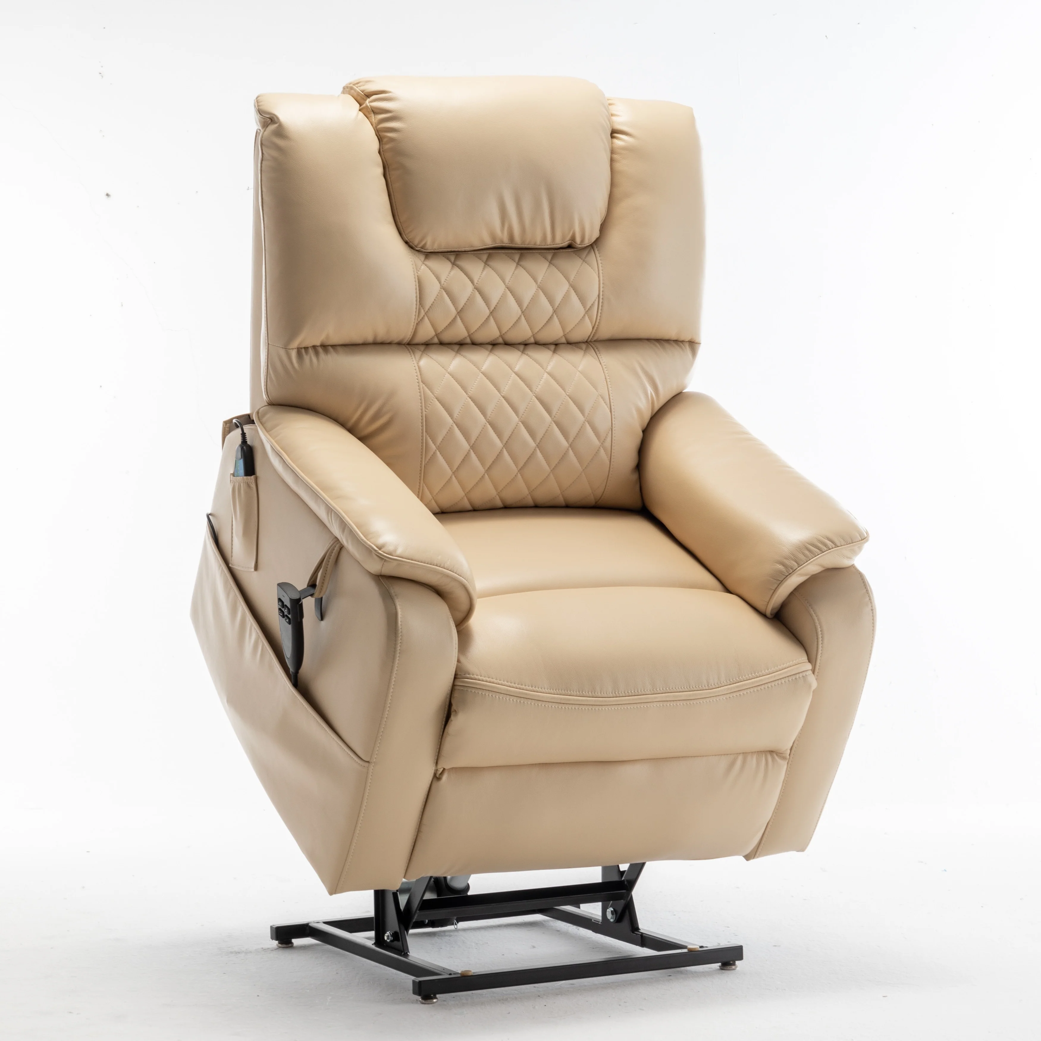 Oversized Electric Lift Recliner with OKIN Motor, Infinite Recline to 180°, Extra-Wide Seat, and Convenient Side Storage