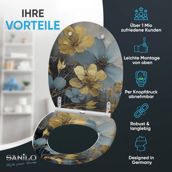 WC-Sitz »Tronela«, mit Schnellverschluss, Blau , Oval
