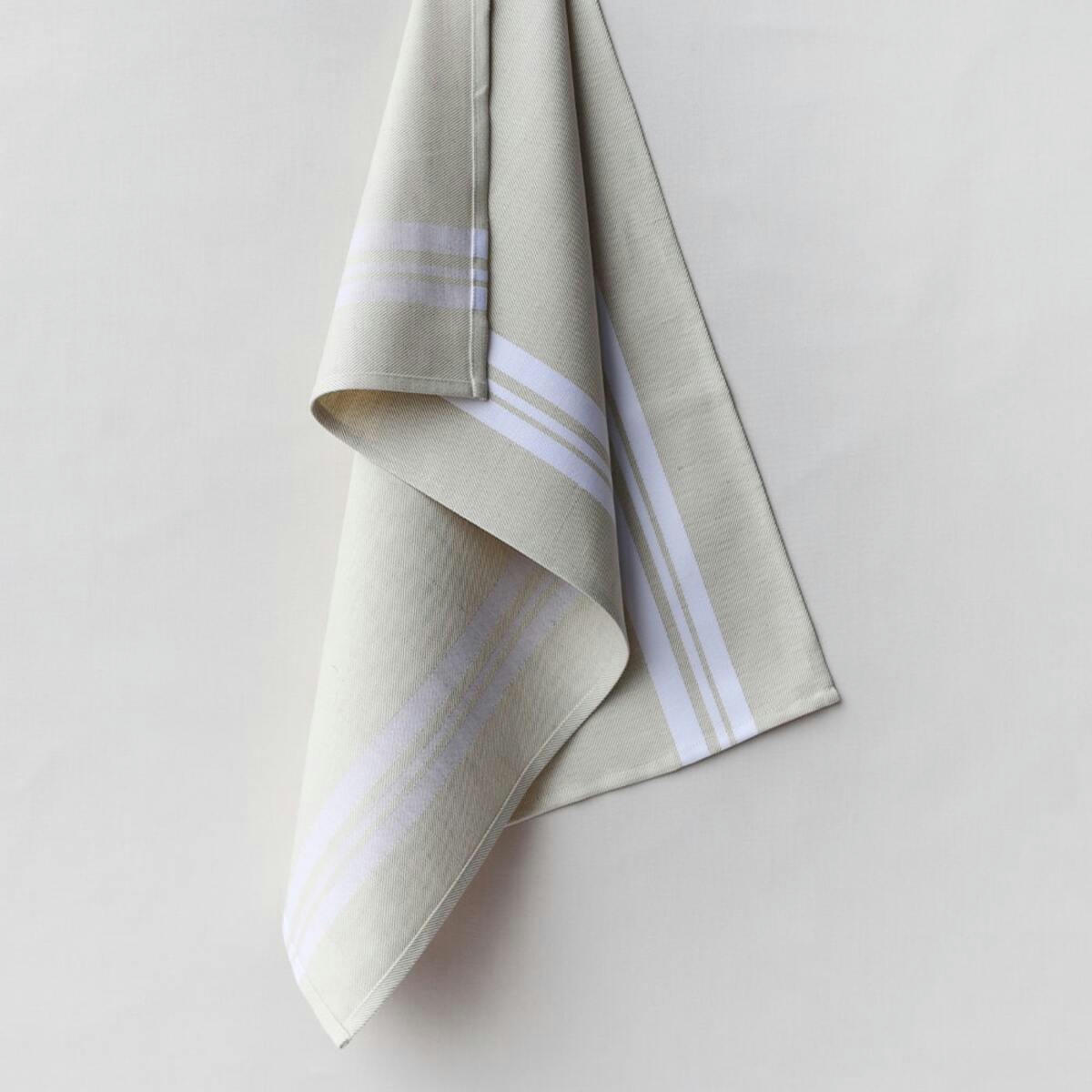 SAINT-JEAN-DE-LUZ - Torchon Coton et Lin Blanc 50x75 cm