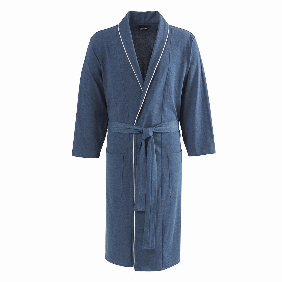 SASHA - Robe de chambre chambray homme  bleu nuit L