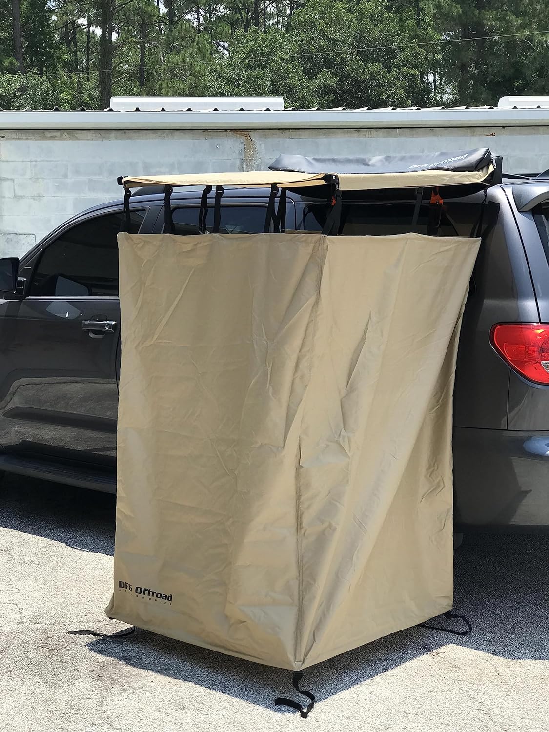 Wide-area shower tent and privacy fence, dark brown, 40 x 40 x 70