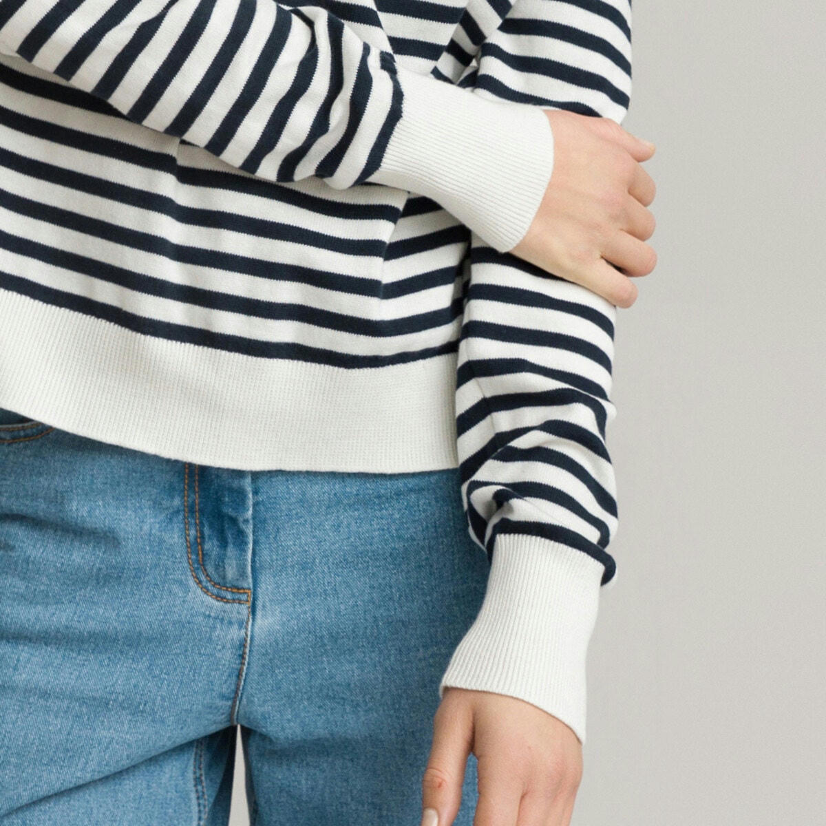 Pull basique marinière en coton bio