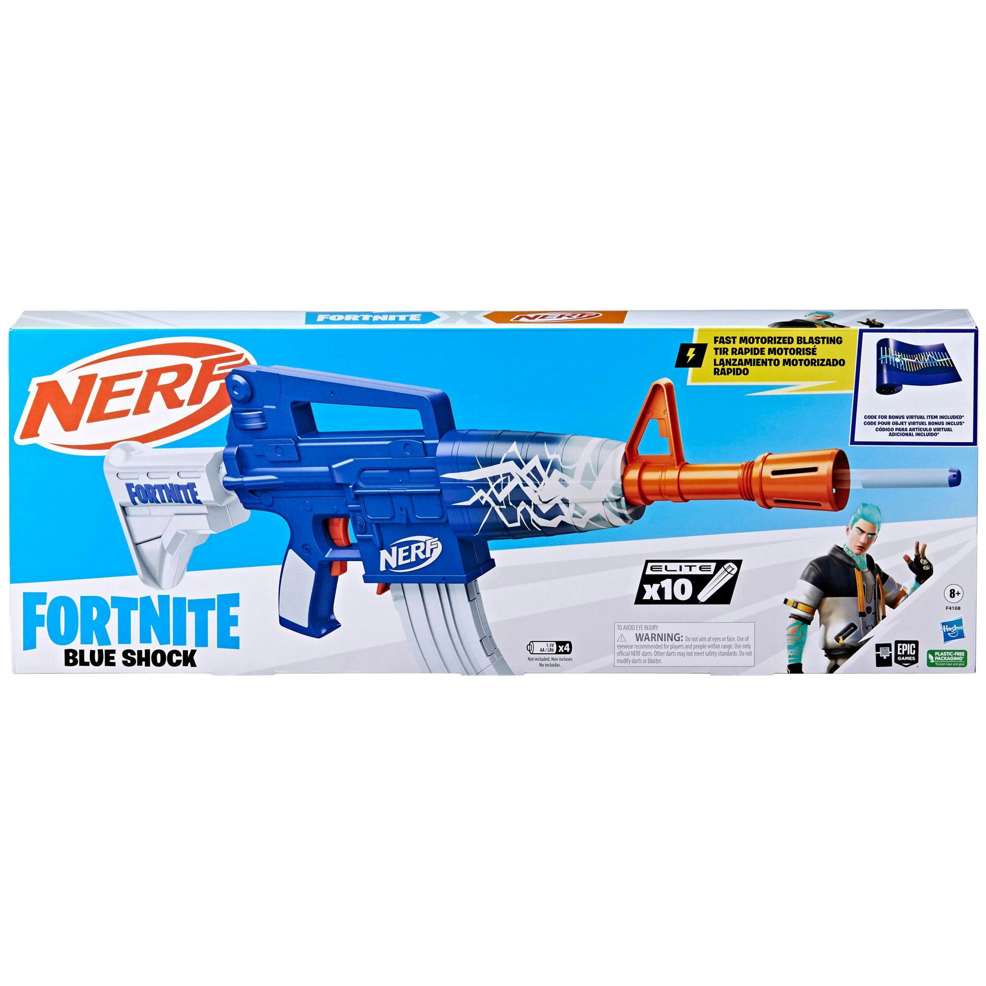 NERF Fortnite Blue Shock Dart Blaster, Ages 8+