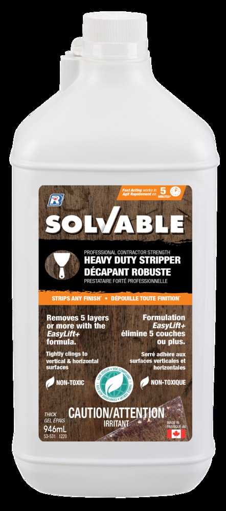 Solvable Professional Contractor Strength Heavy Duty Multi-Surface Paint & Stain Stripper, Assorted Sizes