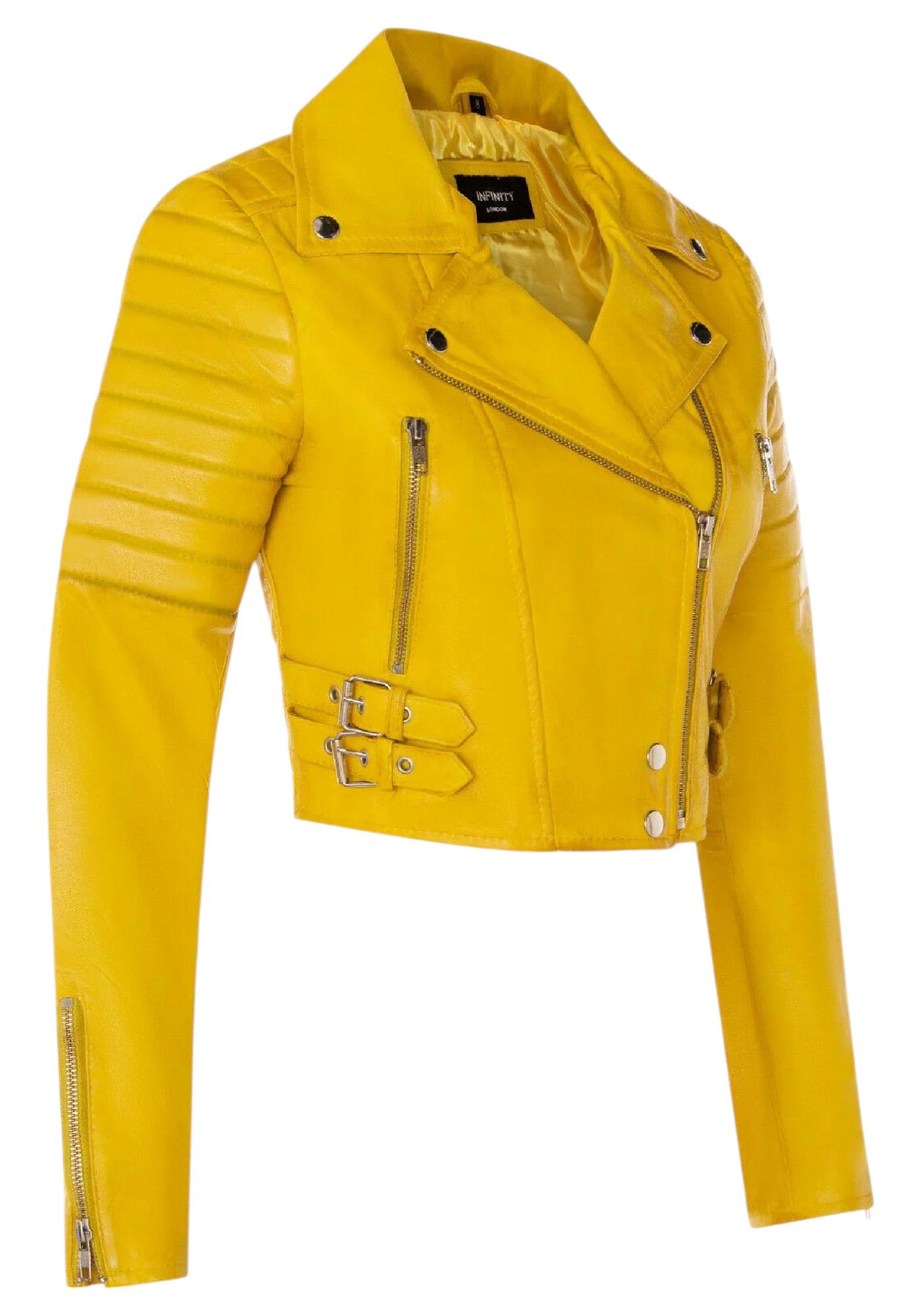 Infinity Leather Brando Cropped Leather Biker Jacket - Bishop