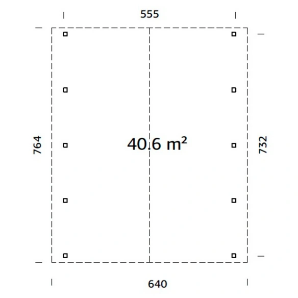 Carport »Robert«, Aufstellmaße BxTxH: 637 x 764 x 363 cm, lackiert, Holz