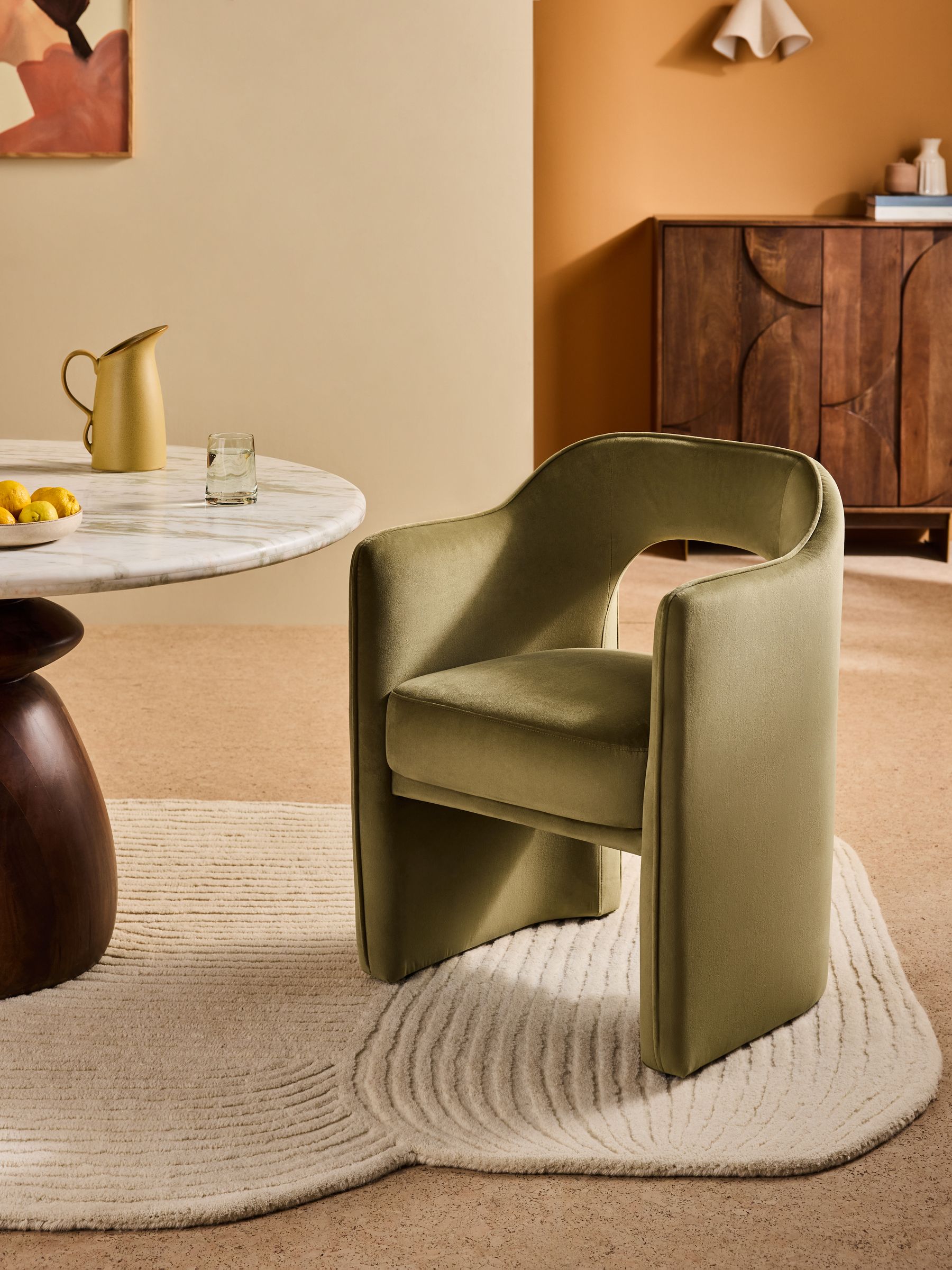 Sariah Dining Chair in Fern Green Velvet