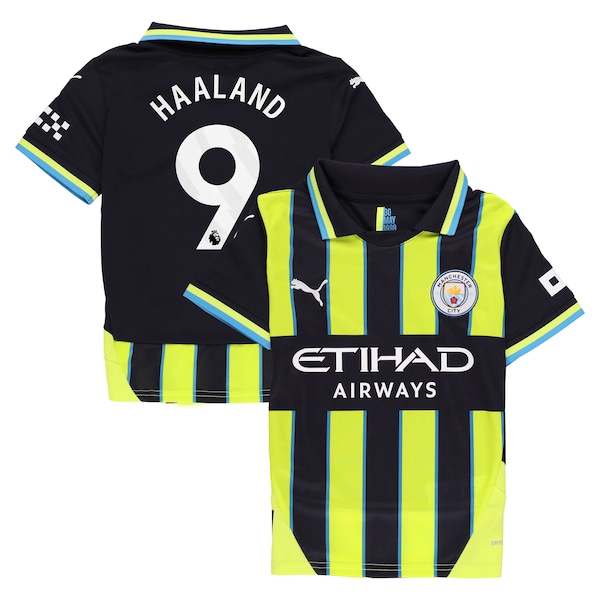 Erling Haaland Manchester City Puma Youth 2024/25 Away Replica Player Jersey - Navy