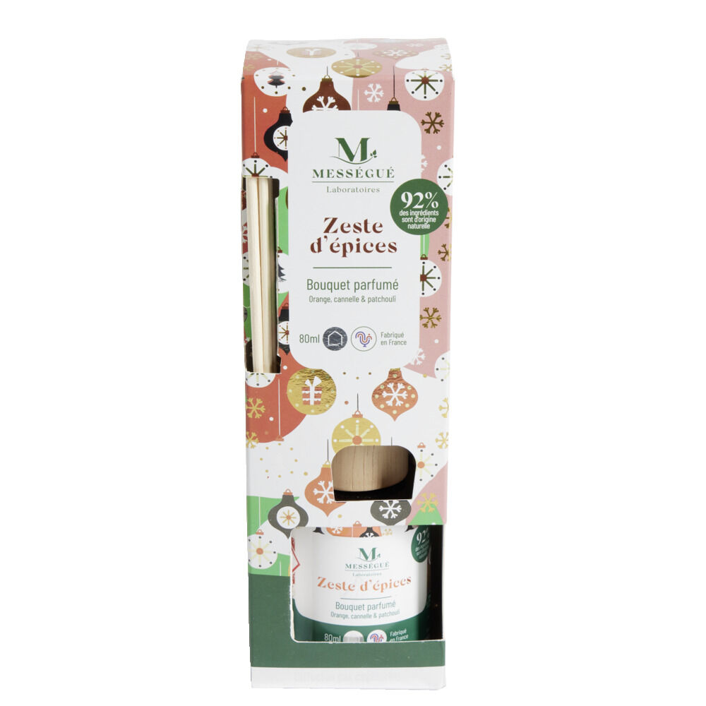 Diffuseur à bâtonnets 80ml Mességué bouquet parfumé zeste d'épices
