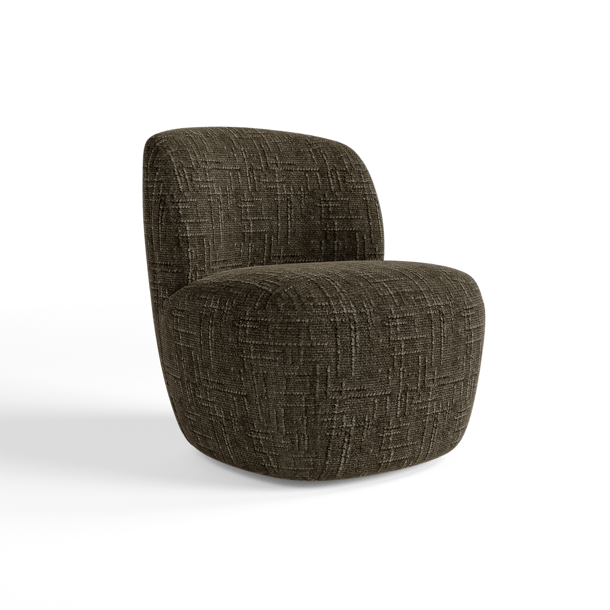 Premium Interiors - Draaibare fauteuil COMI - fluweel weefsel expresso bruin 65cm