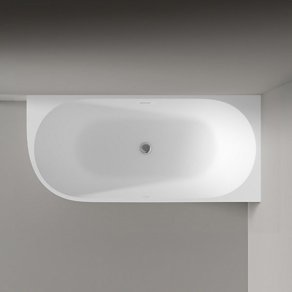 Baignoire îlot NOVA CORNER acrylique blanc - montage droite -170x78cm - Garantie 5 ans - Sans robinet, Avec siphon