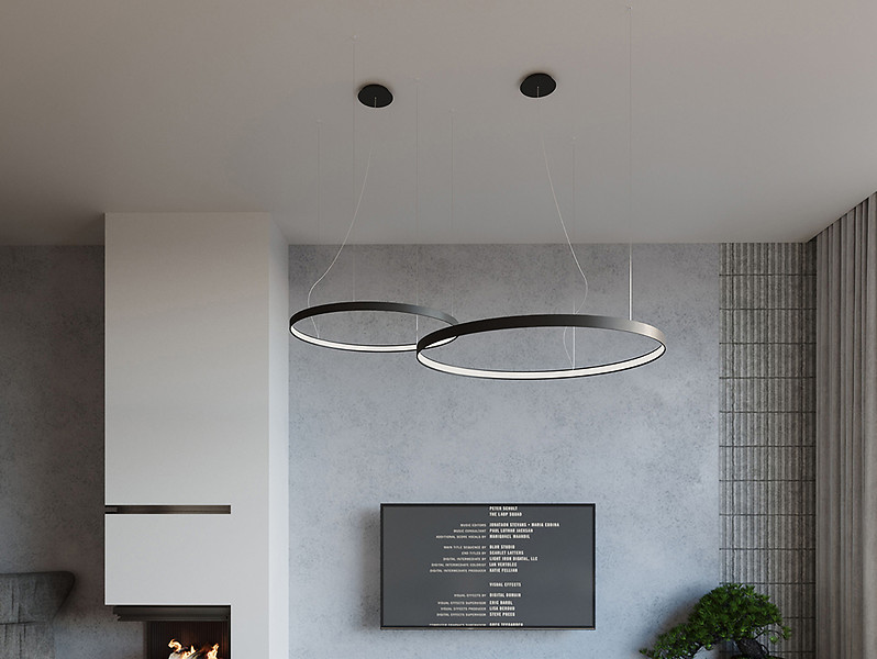 Lampa wisząca Rio LED 78 cm aluminowa czarna