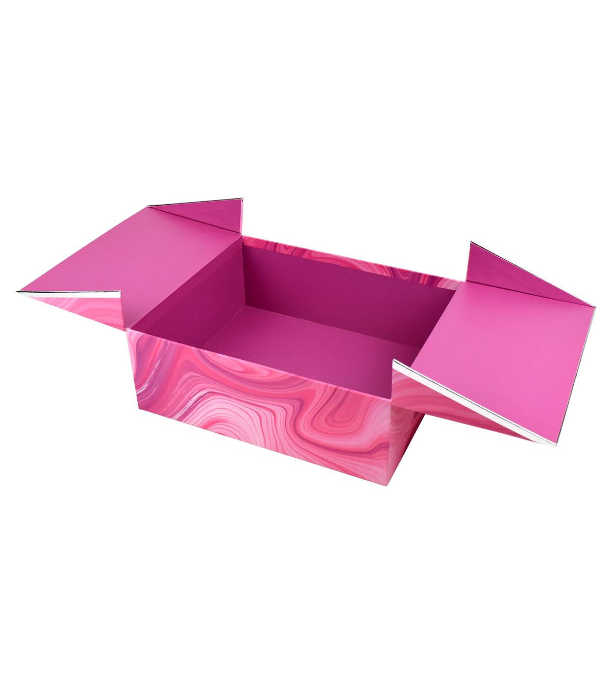 11 Pink Marble Pattern Rectangle Box With Double Door Lid