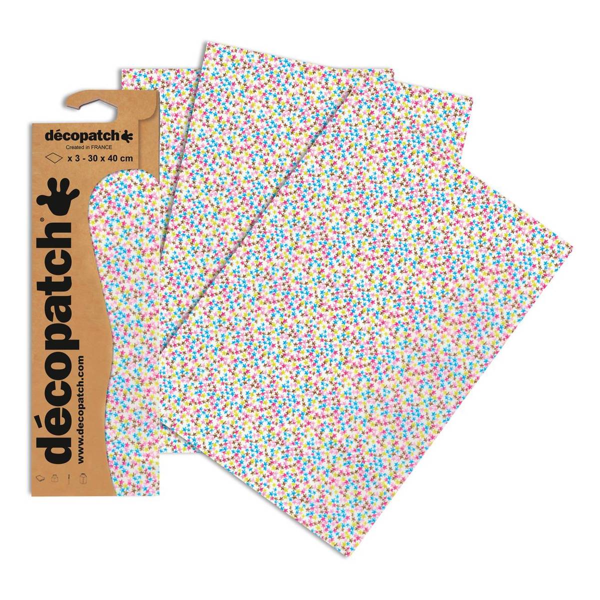 Decopatch Multi-Coloured Mini Stars Paper 3 Sheets