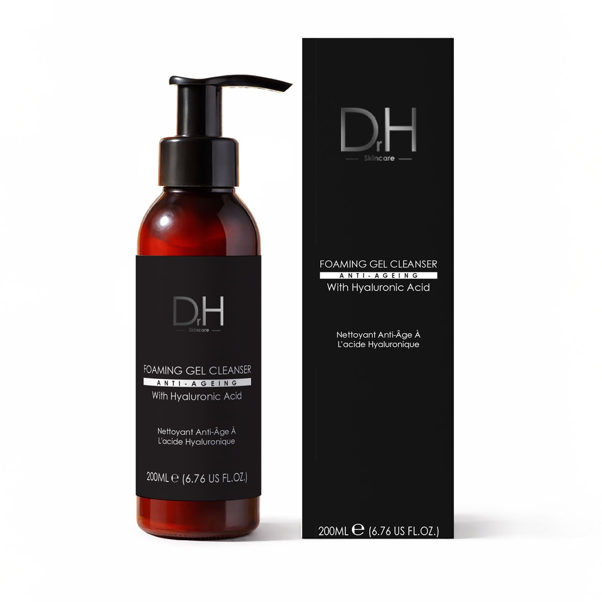 Dr H Anti-Ageing Foaming Gel Cleanser with Hyaluronic Acid 200ml for Hydration and Plumping