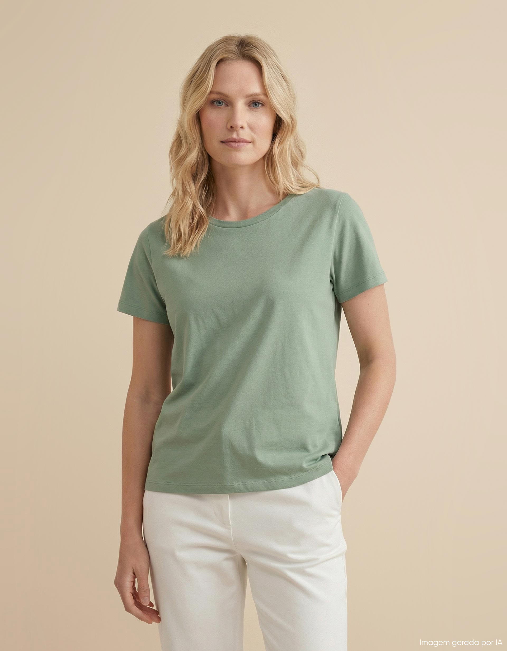 T-shirt, Mulher, Verde
