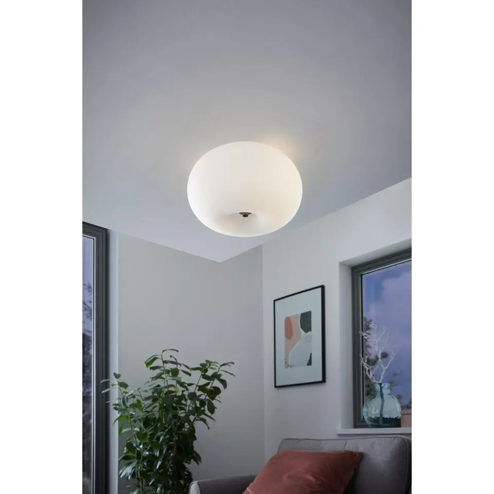 EGLOOptica-Plafondlamp-&Oslash;280mm.-Nikkel-Mat-Wit