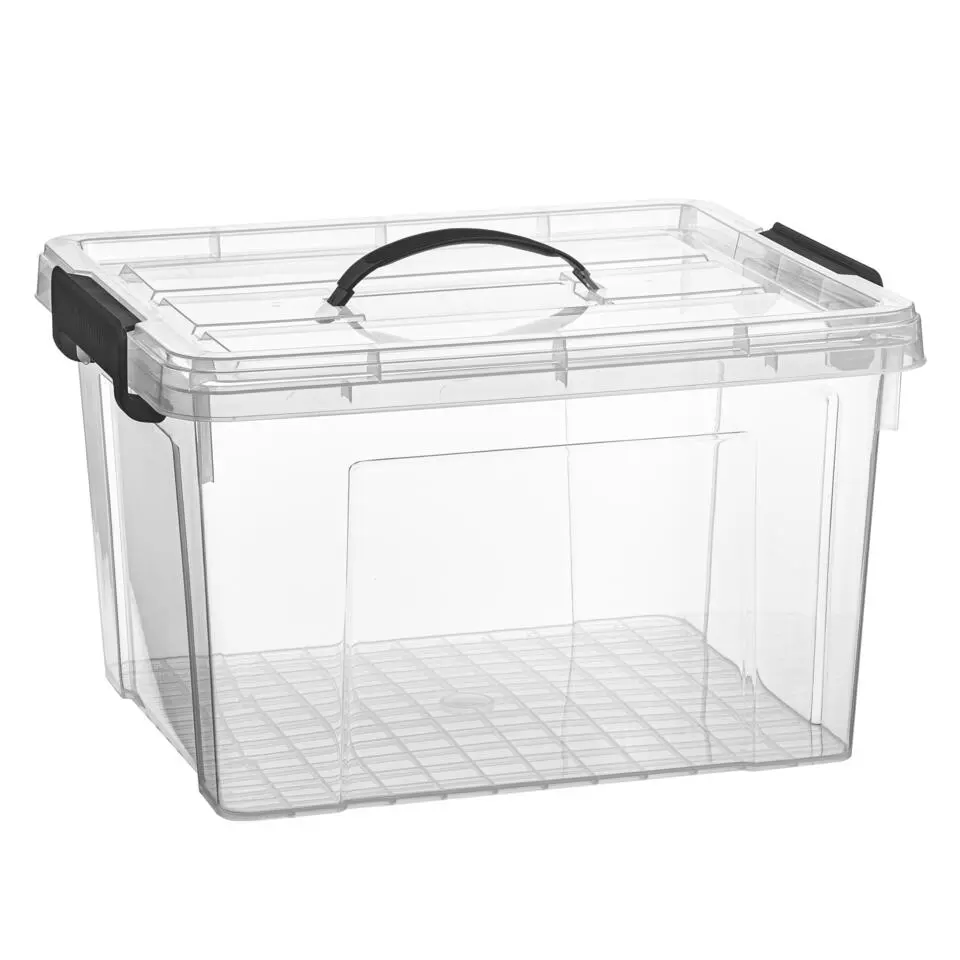 Plasticforte Opbergbox met deksel - grijs - 23.5L - kunststof