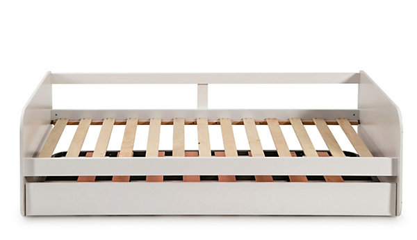 Lit enfant gigogne en MDF coloris blanc - Longueur 195,2 x Profondeur 105 x Hauteur 62 cm