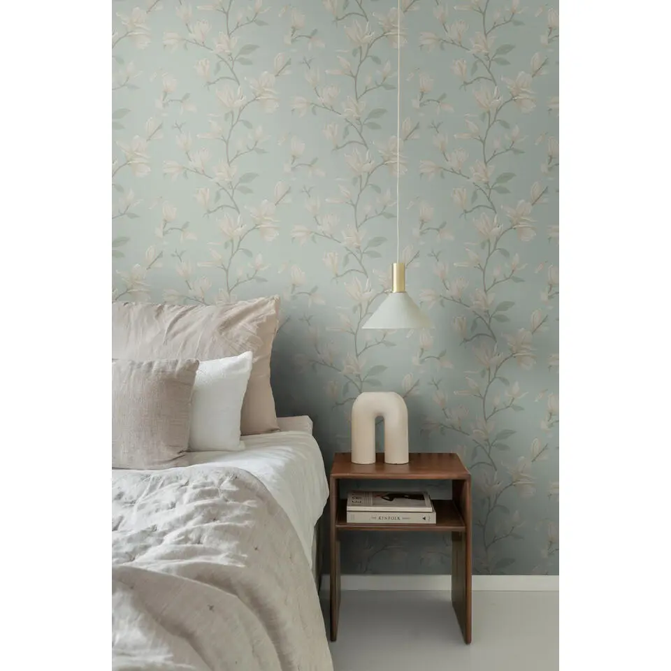 ESTAhome behang magnolia celadon groen - 53 cm x 10.05 m