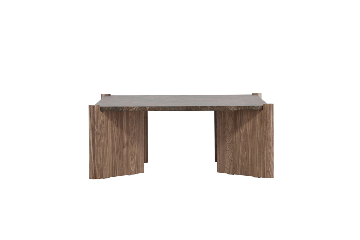Rebellenclub Salontafel Makai - 100 x 100 cm - Bruin marmerlook