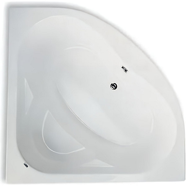 Baignoire d'angle acrylique haute densité SANINDUSA ALFA 145x145 blanche avec pieds réglables (tablier et mitigeur non inclus)