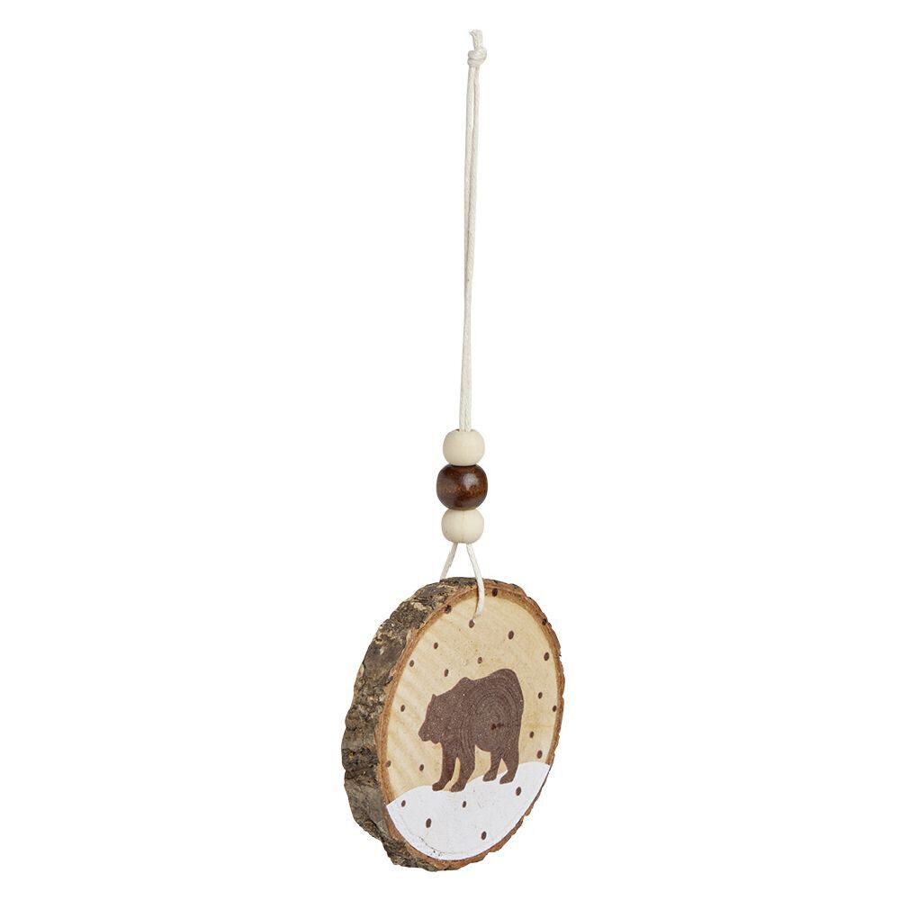 Décoration à suspendre rondin bois animaux de la forêt Ø6cm