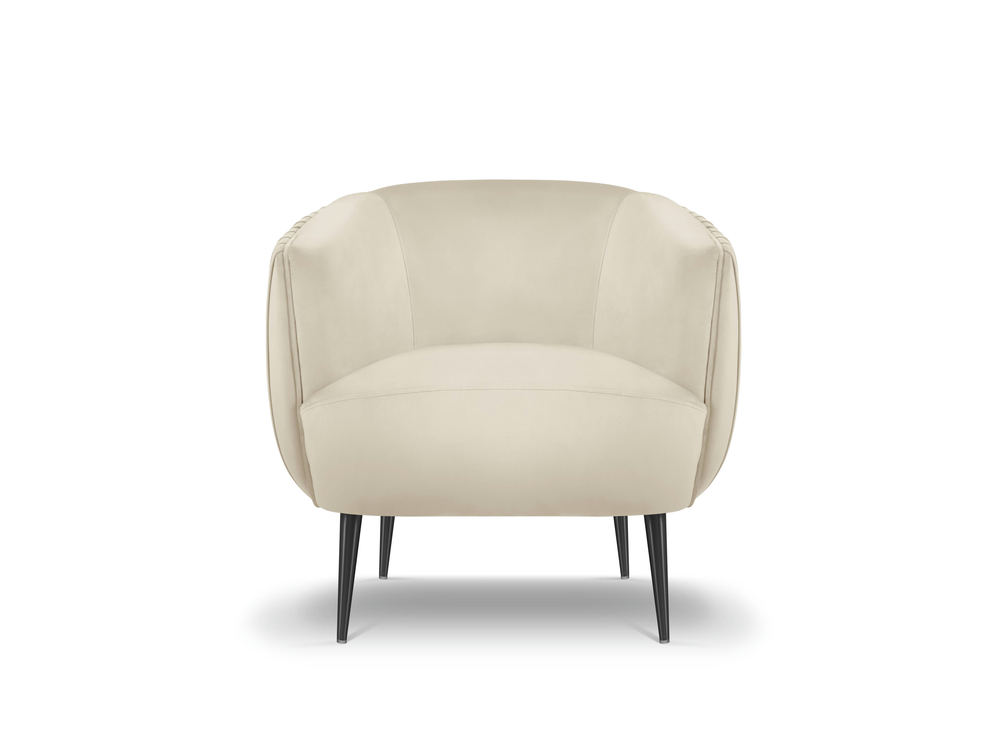 MOSS - Fauteuil en velours beige clair