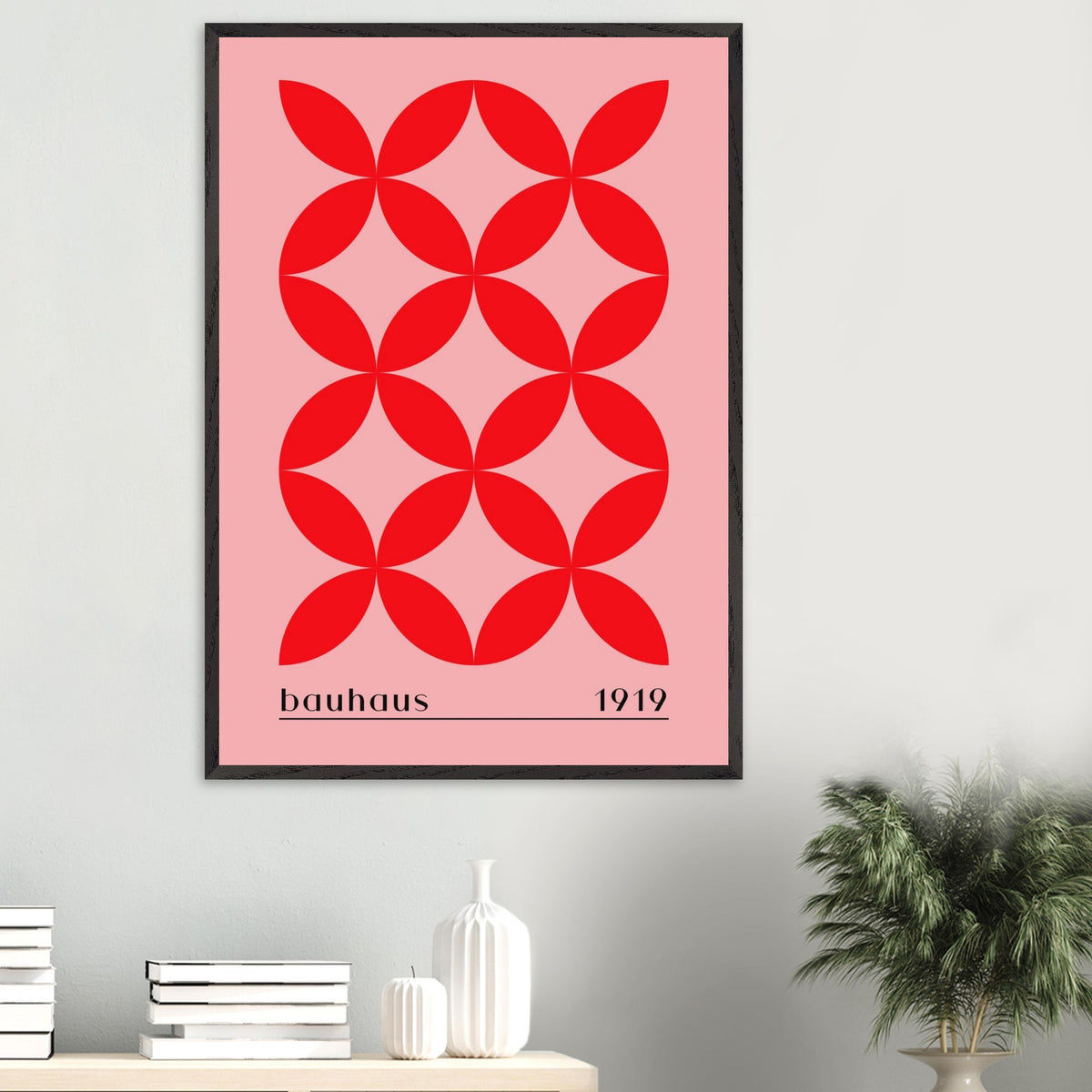 Artfulprints Poster Bauhaus - 1919  - 70x100 cm - Rood