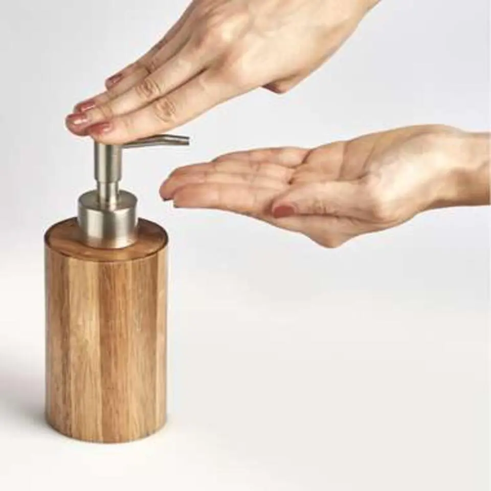 Zeller Zeepdispenser - acasia hout - 18 cm