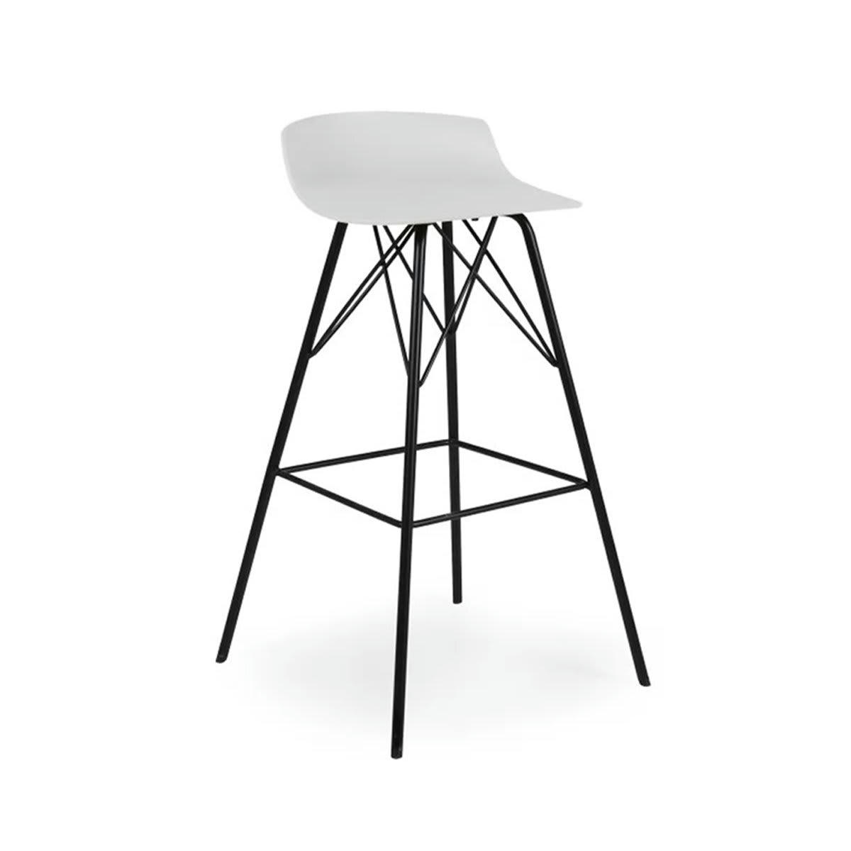 TOREDIO - Lot de 2 tabourets de bar blanc