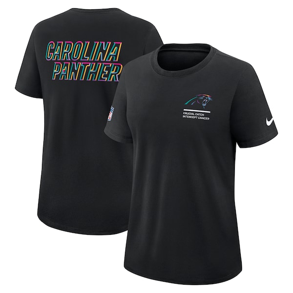 Carolina Panthers Nike Women's 2025 NFL Crucial Catch Tri-Blend Dri-FIT T-Shirt - Black