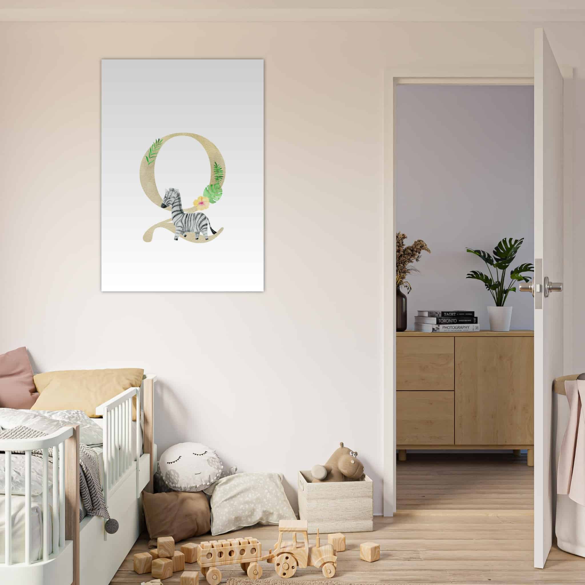 Artfulprints Poster Letter Q kindernaam  - 70x100 cm - Meerkleurig