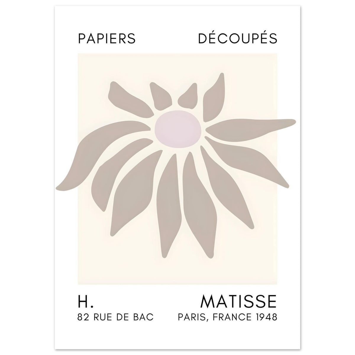 Artfulprints Poster Matisse – Deep sea dance grey  - 50x70 cm - Grijs