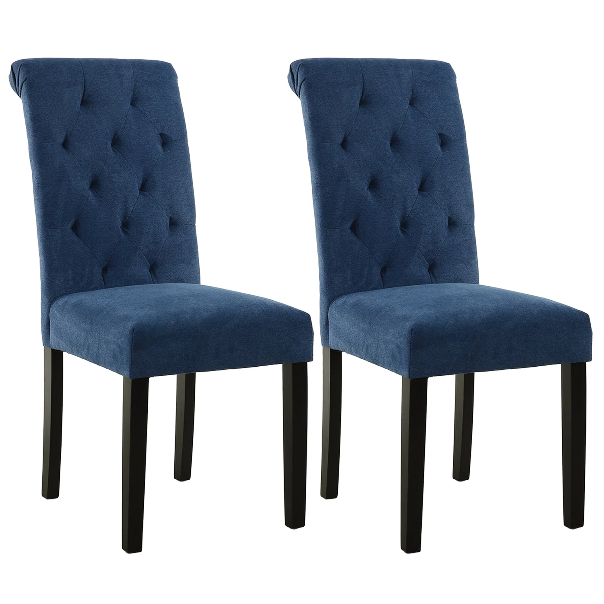 Fabric Upholstery Tufted Parsons Dining Chairs Set of 2