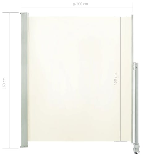 NNEVL Patio Retractable Side Awning 160 x 300 cm Cream