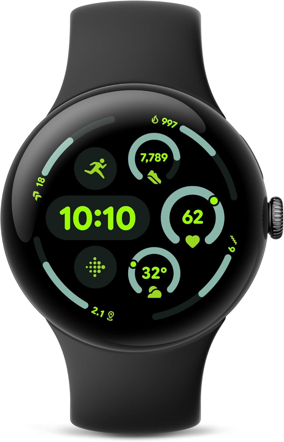 Google Pixel Watch 3 (45mm) 2024 Model - Android Smartwatch  Heart Rate Tracking  Fitbit Advanced Running  Fitness Insights  24-Hour Battery - Matte Black Aluminum Case - Obsidian Band - Wi-Fi