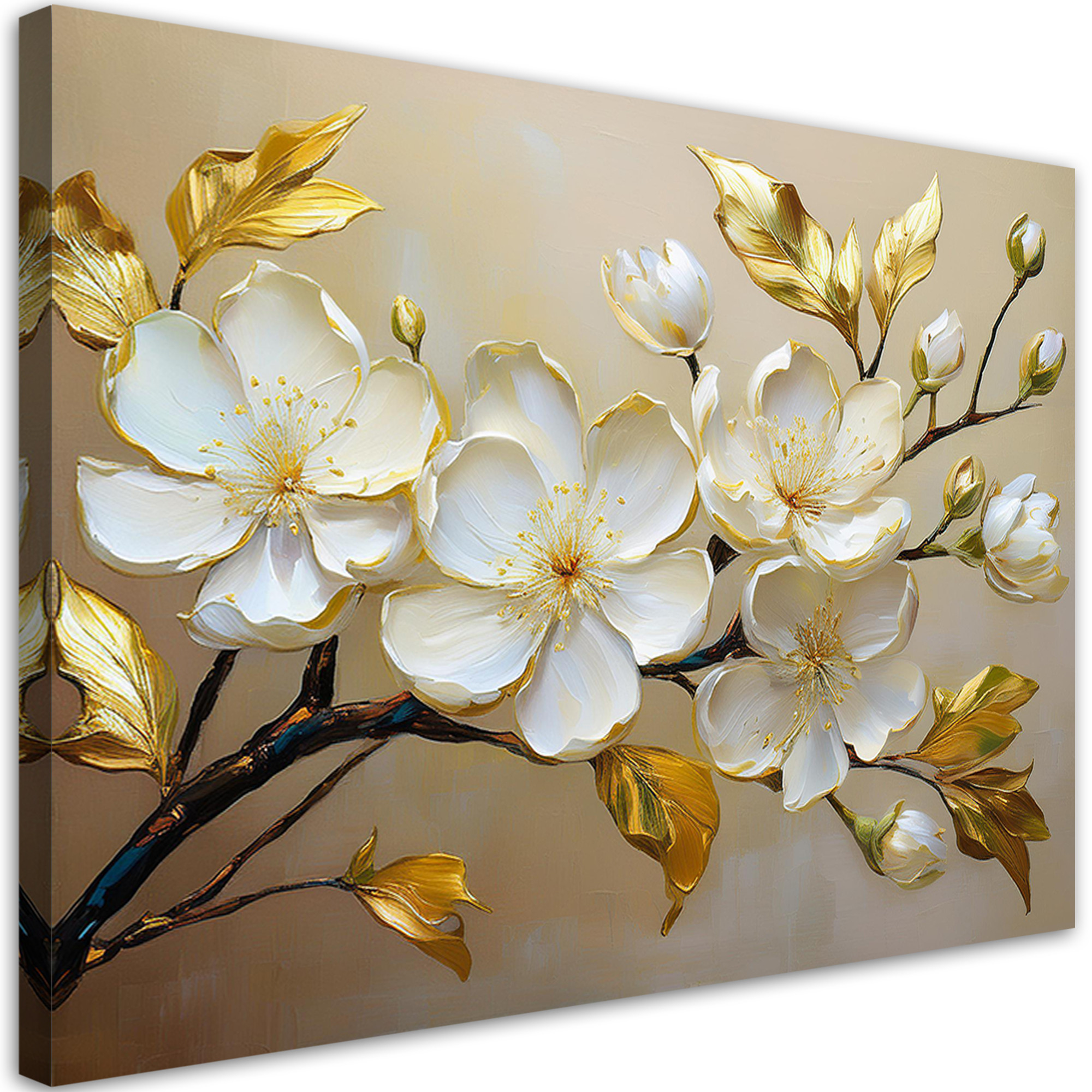 Feeby Obraz na płótnie, Magnolia Biały Kwiat Natura 60x40