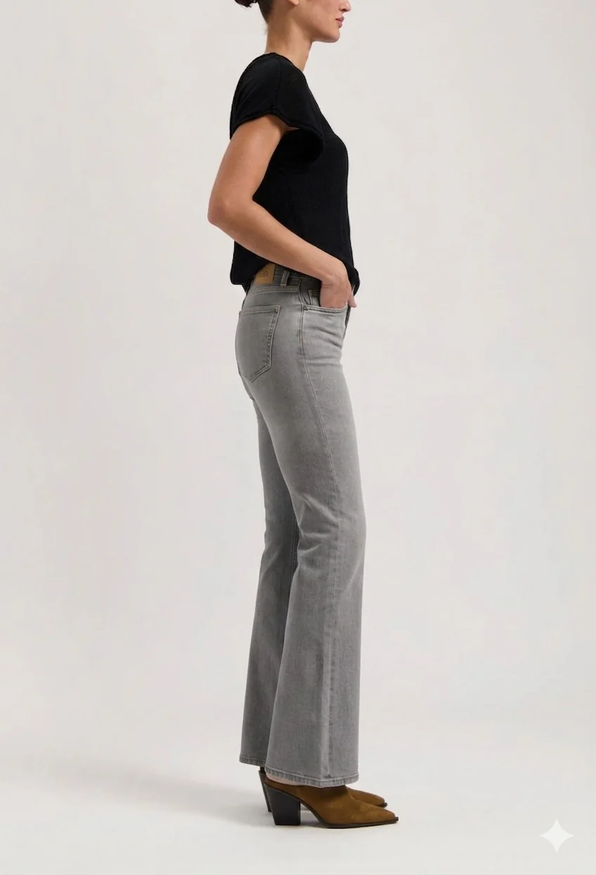 Isy High Flared - Faded Grey
