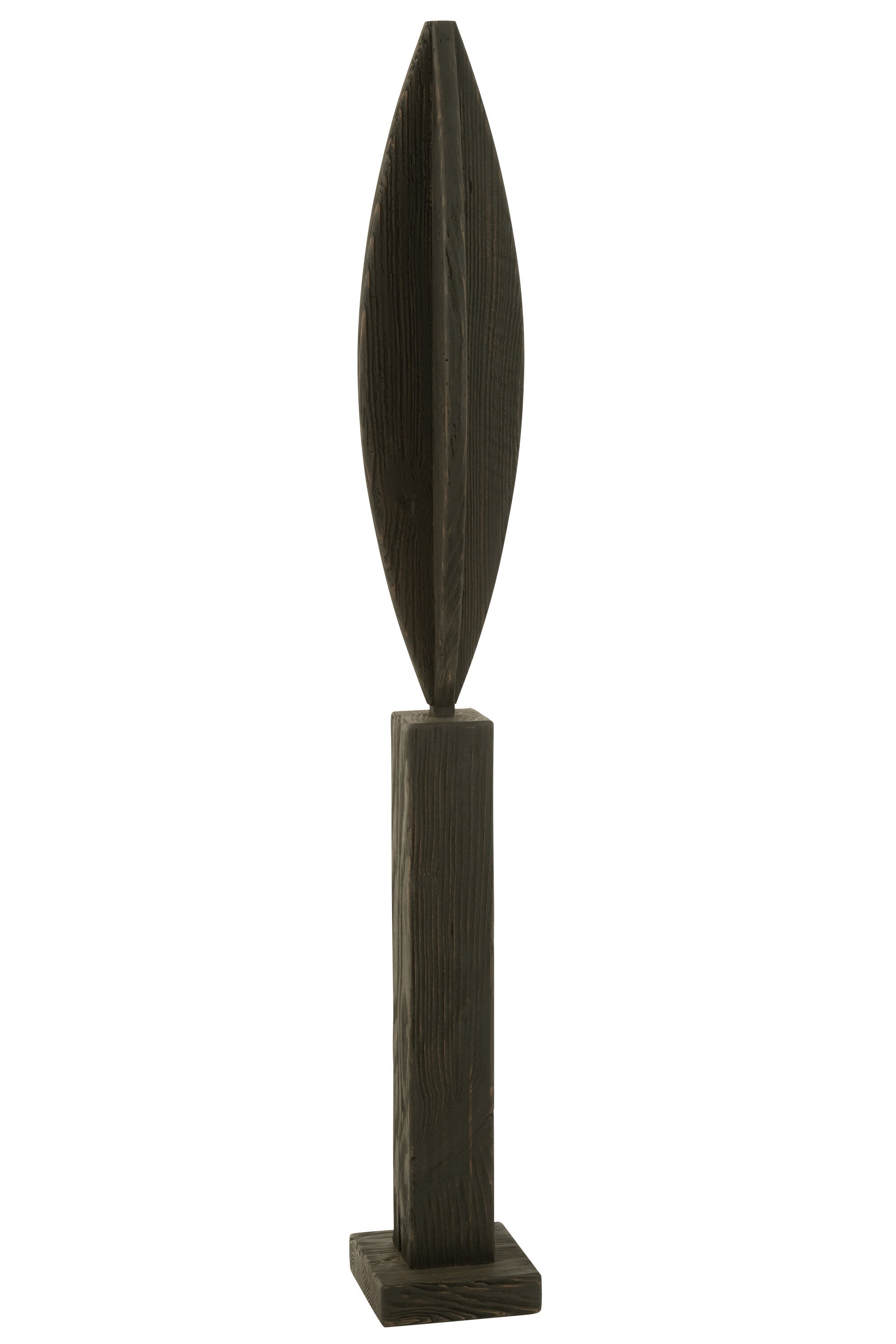 J-Line decoratie op voet Luke - dennenhout - zwart - large