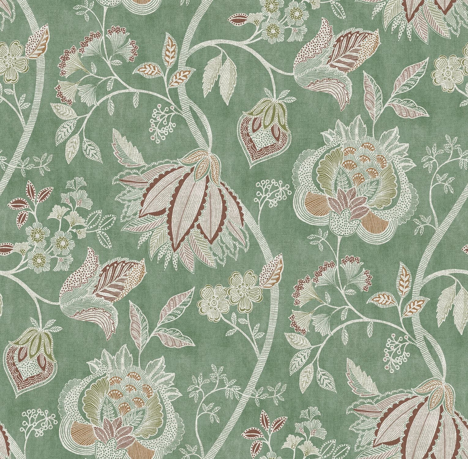 Sanders & Sanders behang bloemen groen - 53 cm x 10 m - 641005