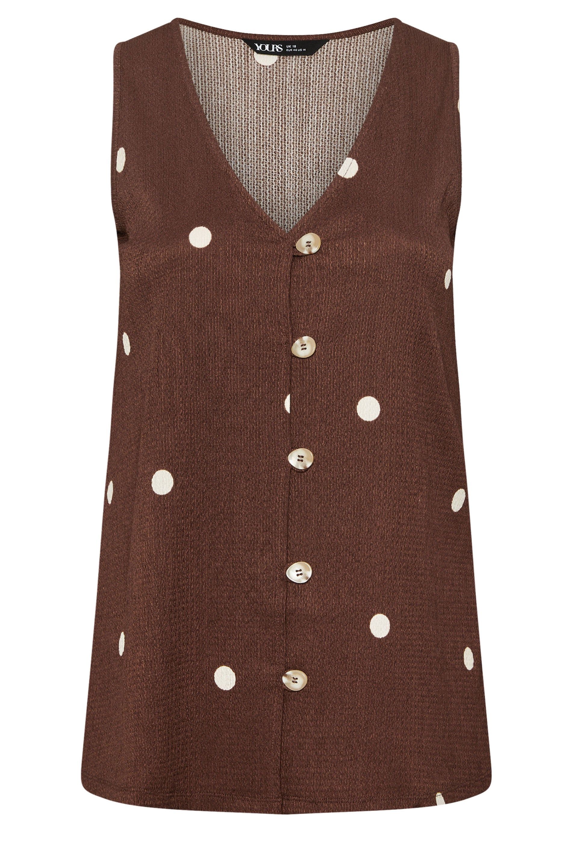 Yours Polka Dot Textured Waistcoat