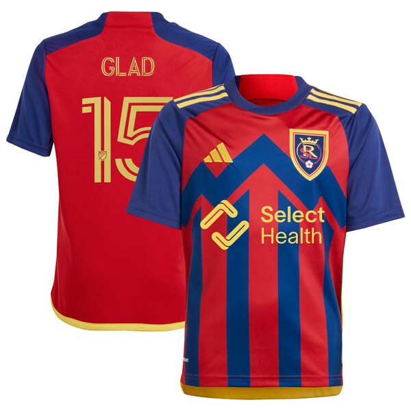 Justen Glad Real Salt Lake adidas Youth 2024 Peak Utah Replica Player Jersey – Red