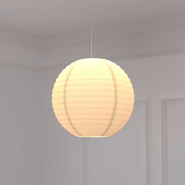 Lanterne boule - papier et métal - blanc - D35 cm - Atmosphera